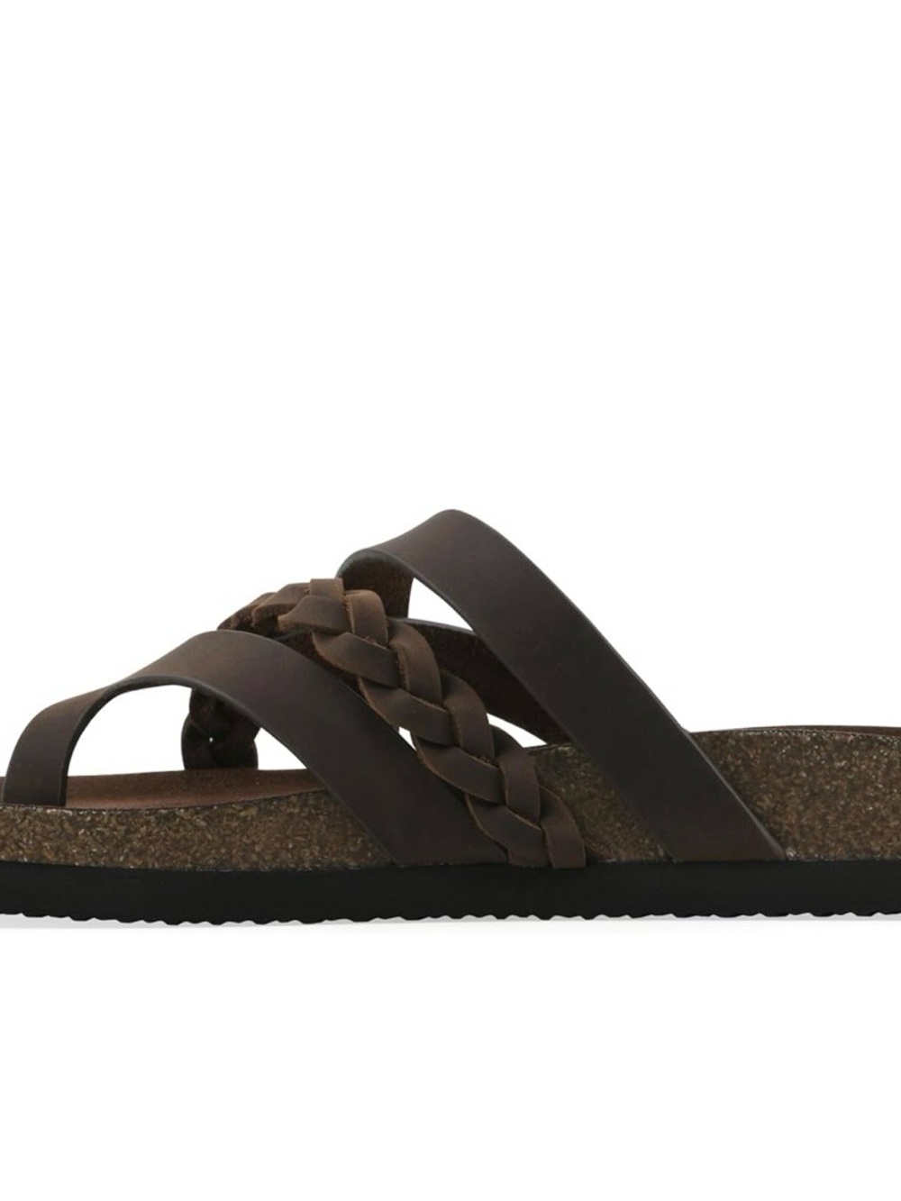 White Mountain Brown Braided Strap Footbed Sandals - Picture 3 of 4